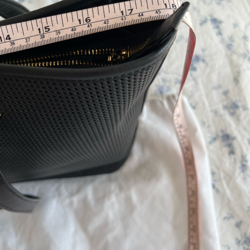 Elegant Black Perforated Tote Bag - Picture 2 of 15
